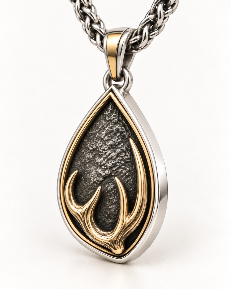 Antler Pendant — Three-quarter