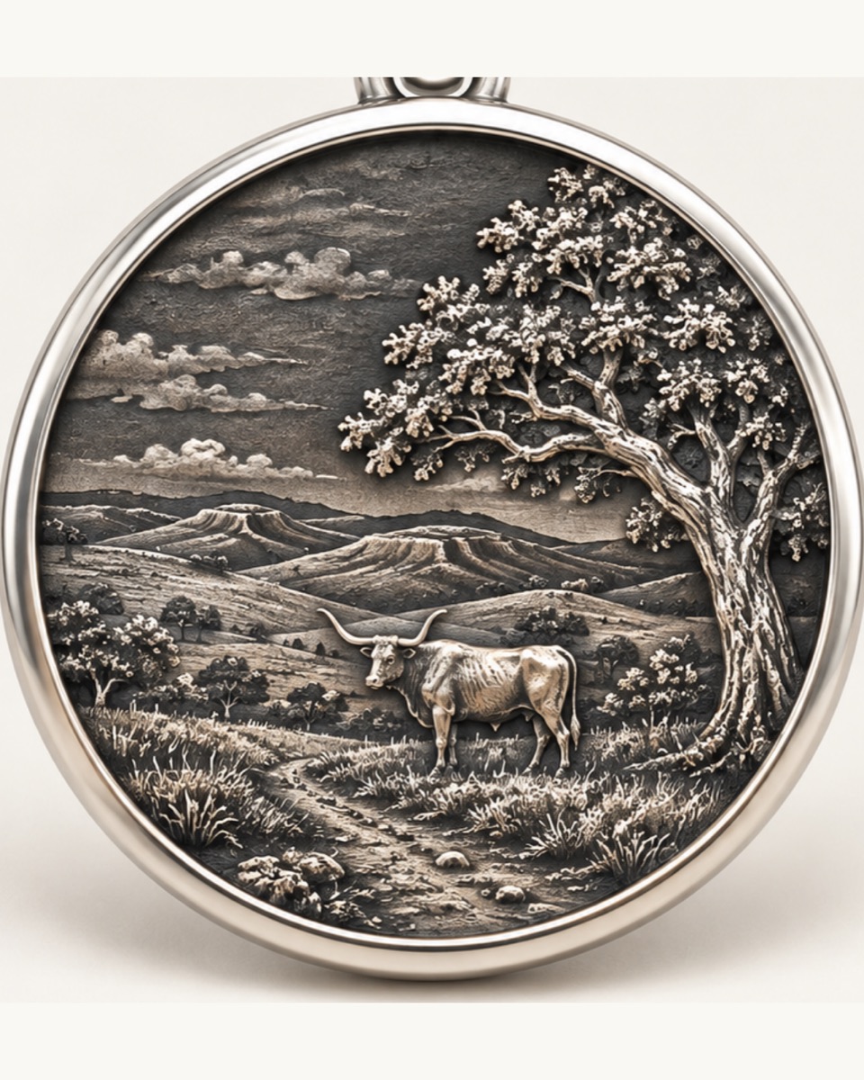 Texas Landscape Pendant — Motif detail